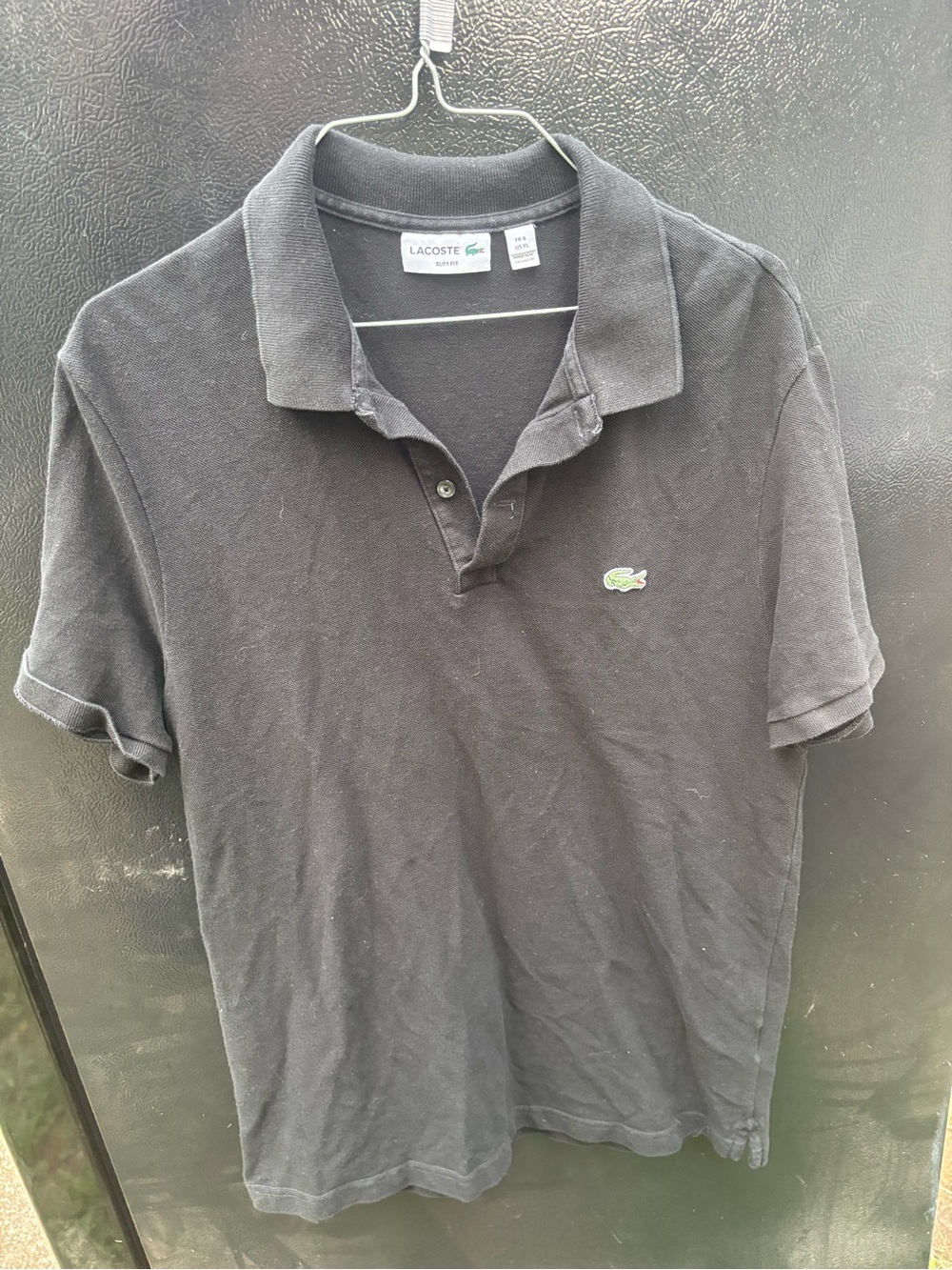Black Lacoste Slim Fit Polo Shirt - Men's Size 6 XL (Fits Like Large)